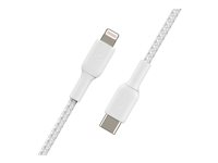 Belkin BOOST CHARGE - Lightning-kabel - 24 pin USB-C hann til Lightning hann - 1 m - hvit - USB Power Delivery (18 W) CAA004BT1MWH