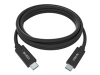 Vision - USB-kabel - 24 pin USB-C (hann) til 24 pin USB-C (hann) - Thunderbolt 3 / USB 3.0 / USB 3.1 Gen 1 - 3 A - 2 m - svart TC 2MUSBC/BL