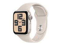 Apple Watch SE (GPS) - 2. generasjon - 40 mm - stjernelysaluminium - smartklokke med sportsbånd - fluorelastomer - stjernelys - båndbredde: S/M - 32 GB - Wi-Fi, Bluetooth - 26.4 g MR9U3DH/A