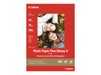 Canon Photo Paper Plus Glossy II PP-201 - Blank - 130 x 180 mm - 260 g/m² - 20 ark fotopapir - for PIXMA iP2700, iX7000, MG2555, MP520, MP610, MP970, MX300, MX310, MX700, MX850, TS7450 2311B018