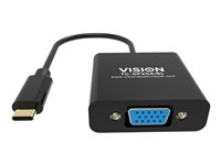 VISION - Video adapter - 24 pin USB-C hann til HD-15 (VGA) hunn - svart - 1080p-støtte TC-USBCVGA/BL
