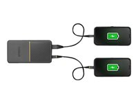 OtterBox - Strømbank - 20000 mAh - 18 watt - 3 A - Apple Fast Charge, Huawei Fast Charge, PE 2.0+, PD 3.0, QC 3.0, AFC, SFCP - 2 utgangskontakter (USB, 24 pin USB-C) - på kabel: USB, USB-C - skumringssvart 78-80642