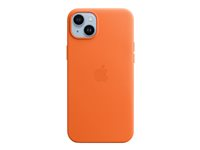 Apple - Baksidedeksel for mobiltelefon - MagSafe-samsvar - lær - oransje - for iPhone 14 Plus MPPF3ZM/A