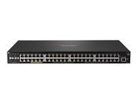 HPE Aruba 2930F 48G PoE+ 4SFP - Switch - L3 - Styrt - 48 x 10/100/1000 (PoE+) + 4 x Gigabit SFP (opplink) - rackmonterbar - PoE+ (740 W) JL557A#ABB