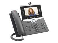 Cisco IP Phone 8845 - IP-videotelefon - med digitalkamera, Bluetooth-grensesnitt - SIP, SDP - 5 linjer - koksgrå - oppusset - TAA-samsvar CP-8845-K9-RF