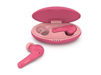 Belkin SoundForm Nano for Kids - True wireless-hodetelefoner med mikrofon - i øret - Bluetooth - rosa PAC003BTPK