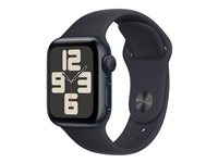 Apple Watch SE (GPS) - 2. generasjon - 40 mm - midnattsaluminium - smartklokke med sportsbånd - fluorelastomer - midnatt - båndbredde: S/M - 32 GB - Wi-Fi, Bluetooth - 26.4 g MR9X3DH/A