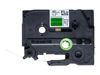 Brother - Polyester - sort på grønt - 21 x 45 mm 72 etikett(er) (1 rull(er) x 72) stanseskårne etiketter - for P-Touch PT-D800W, PT-P900W, PT-P950NW FLE7511