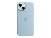 Apple - Baksidedeksel for mobiltelefon - MagSafe-samsvar - silikon - lys blå - for iPhone 15 MWND3ZM/A