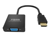 VISION Professional - Video adapter - HDMI hann til HD-15 (VGA) hunn - 23 cm - svart - 1080p-støtte TC-HDMIVGA/BL