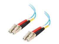 C2G LC-LC 10Gb 50/125 OM3 Duplex Multimode PVC Fiber Optic Cable (LSZH) - Nettverkskabel - LC multimodus (hann) til LC multimodus (hann) - 1 m - fiberoptisk - dupleks - 50 / 125 mikroner - OM3 - halogenfri - akvamarin 85549